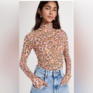 Zadie Turtleneck Mesh Top by AFRM NWT